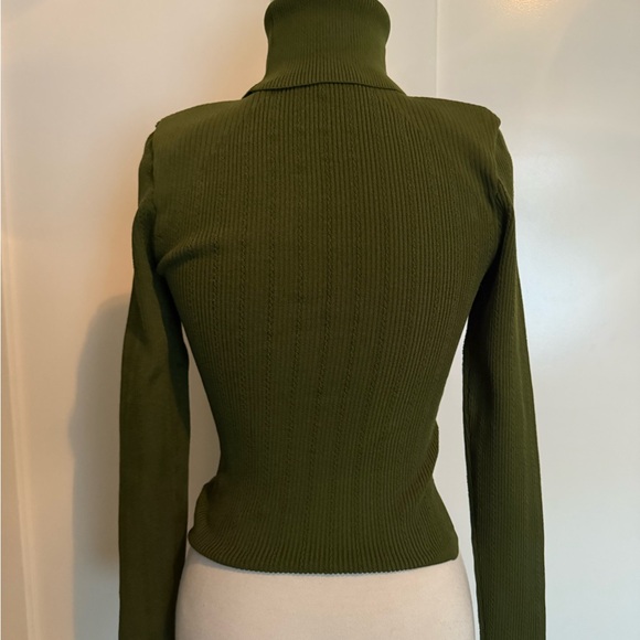 Olive Ribbed Sweater - Picture 2 of 5